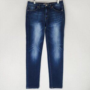 Kancan Jeans Womens 29 Blue Skinny Leg Mid Rise Dark Wash Casual Stretch Denim